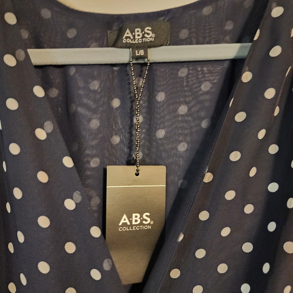 New ABS Collection Navy Polka Dot Dress - Picture 5 of 9
